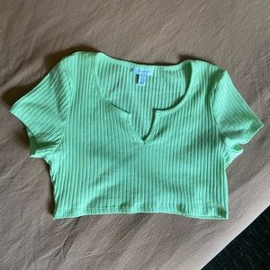 Topshop Neon Green Crop Top Sz 12